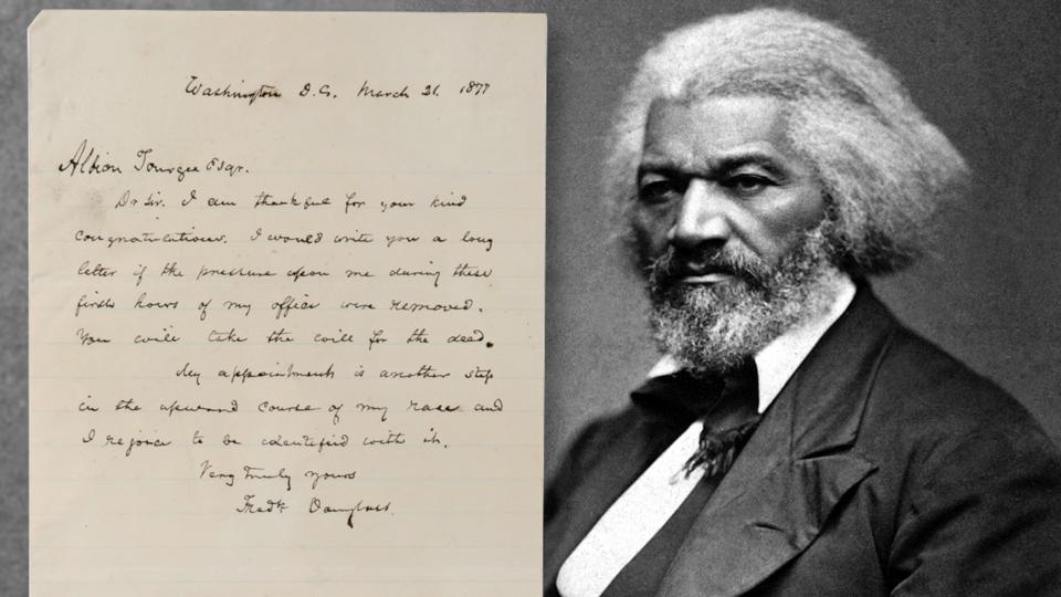 Frederick Douglass one-page handwritten letter to lawyer and pioneering civil rights activist Albion Tourgee.