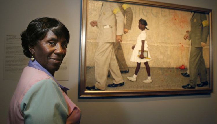 In 2006, Lucille Bridges posed next to the original Norman Rockwell painting from 1964,