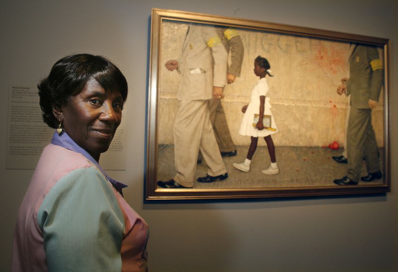 In 2006, Lucille Bridges posed next to the original Norman Rockwell painting from 1964,
