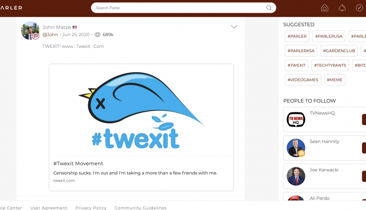 Parler, right wing, SCOTUS, civil war
