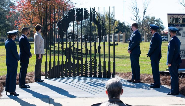 SecAF visits Maxwell for the memorial service for Rosa Parks and for the unveiling of the sculpture