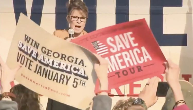 Sarah Palin and Louie Gohmert Are Campaigning for David Perdue and Kelly Loeffler on the 'Save America' Bus Tour