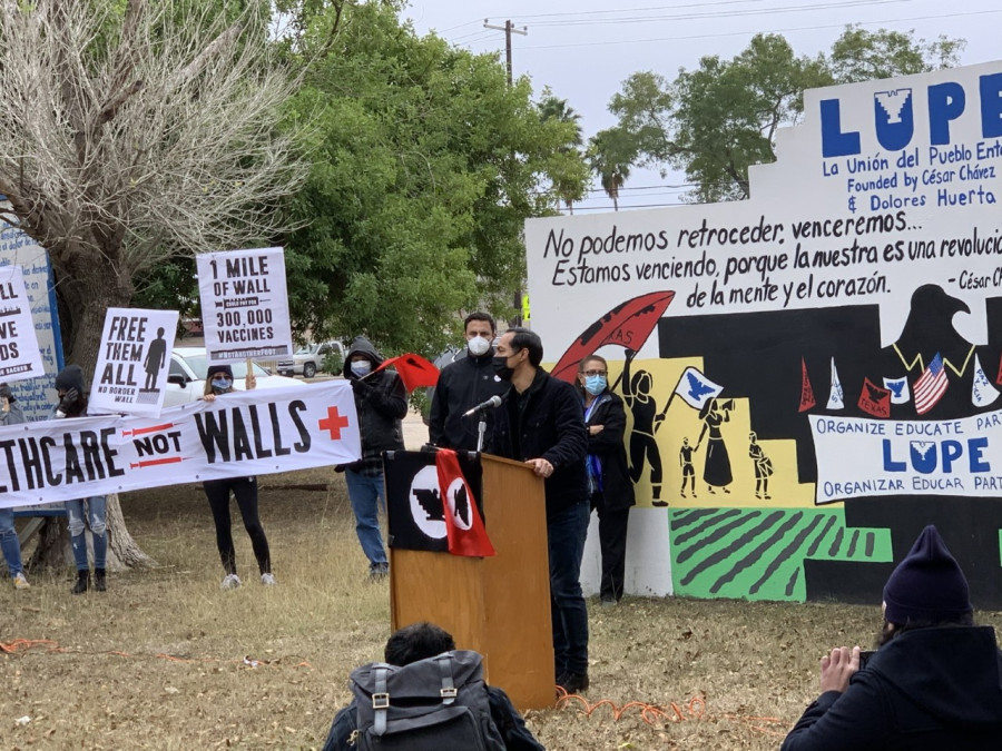 Julian Castro joins civil rights group in rally against Trump visit to South Texas