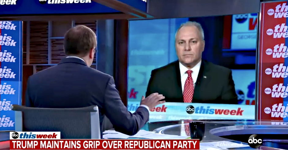 'Please, Just Answer It!' ABC Host Catches Steve Scalise Shamelessly Deflecting on Trump's Role in Attack