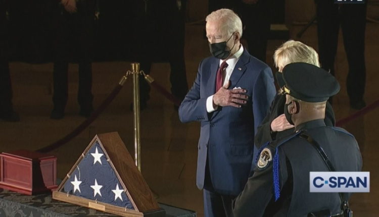 Pres. Biden Makes Unannounced US Capitol Visit to Pay Respects to Fallen Officer Brian Sicknick, Murdered in Jan. 6 Coup