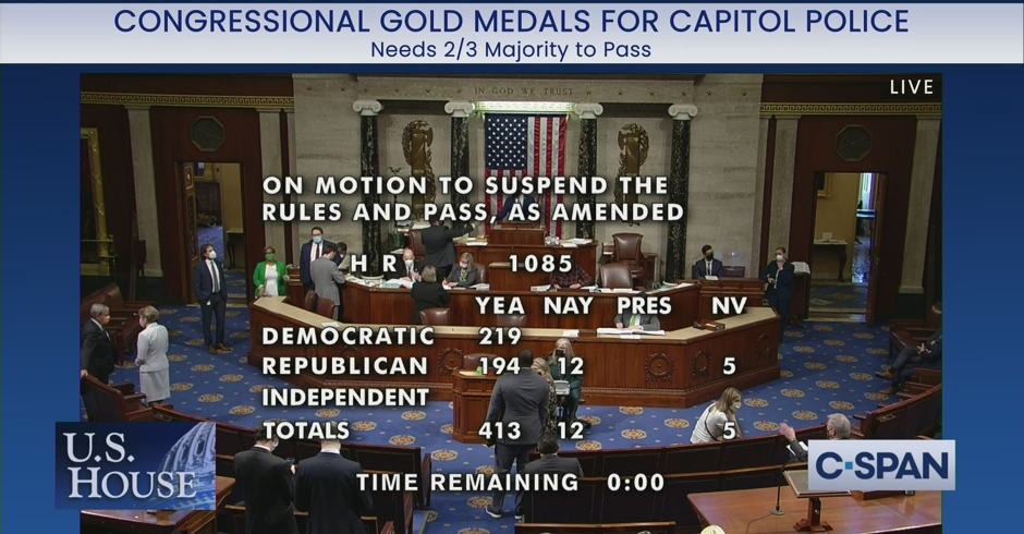12 House Republicans Vote Against Bill Awarding Congressional Medals to Police for Protecting the Capitol on Jan. 6