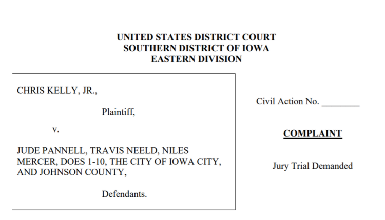 Civil rights suit filed against Iowa City and Johnson County for 2019 arrest - KGAN TV