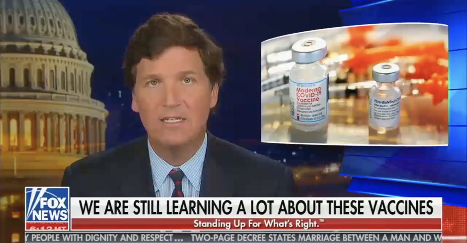 Internet Explodes in Outrage at Tucker Carlson Promoting Vaccine Skepticism
