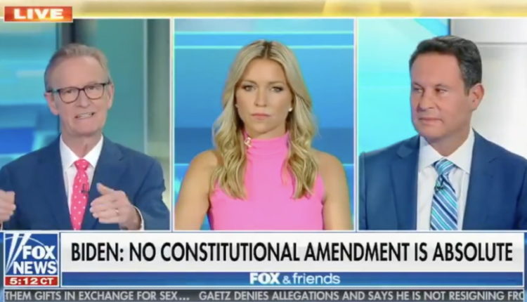 Fox & Friends Fear-Mongers and Freaks Out Over Biden Declaring No Amendment Is 'Absolute'