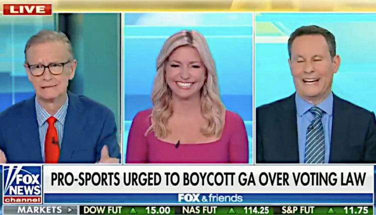 Laughing Fox & Friends Hosts Gang Up to Mock Georgia Voters Banned From Being Given Water