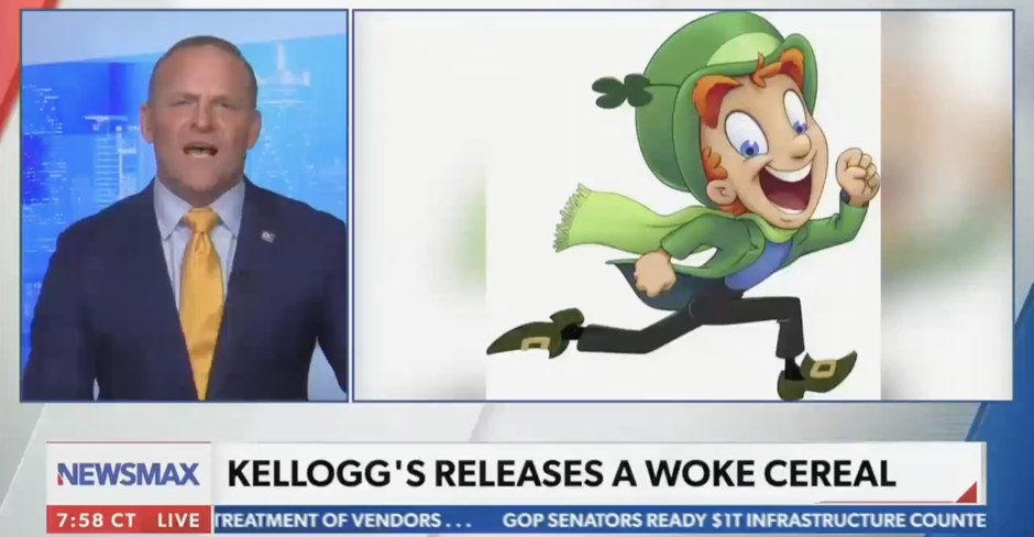 Newsmax Host Freaks Out Over Lucky Charms 'Gay Leprechaun' and Kellog's 'Forcing Kids to Be Confused About Their Gender'