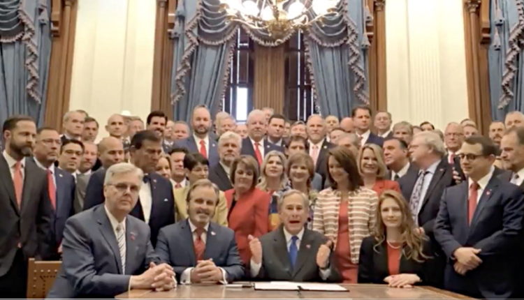 TX Gov. Abbott Slammed as He Signs Abortion Ban Bill Surrounded by ‘50 Men, 8 Women'