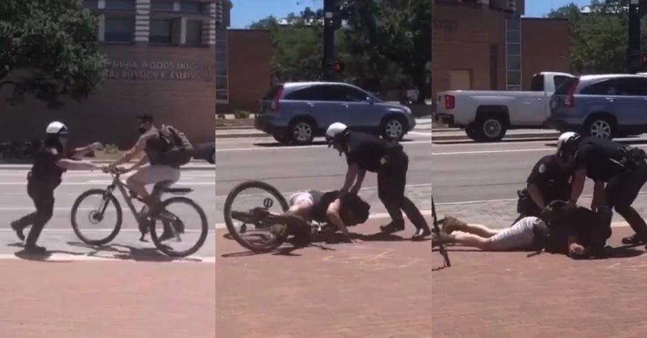 Texas Police Pull Man Off Bike, Claim He's 'Resisting,' Taser Him, After He Allegedly Runs a Red Light