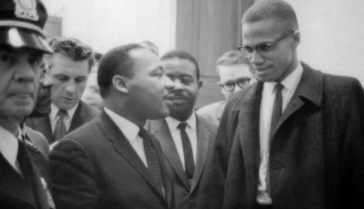 Martin Luther King Jnr (1929-1968) and Malcolm X (Malcolm Little - 1925-1965) await a press conference on March 26, 1964. Photographer: Marion S.Trikoskor.