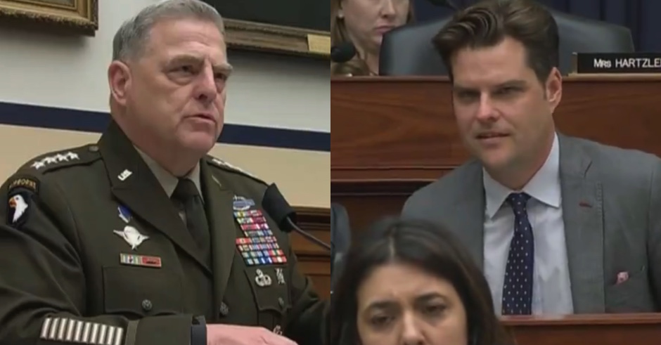 Joint Chiefs Chairman Incinerates Matt Gaetz With Epic Lecture on Critical Race Theory