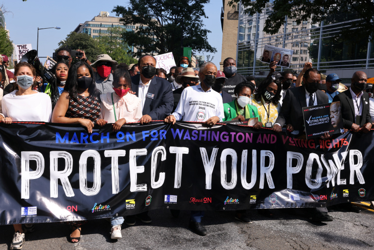 Thousands march across US to demand voting rights protection | Civil Rights News